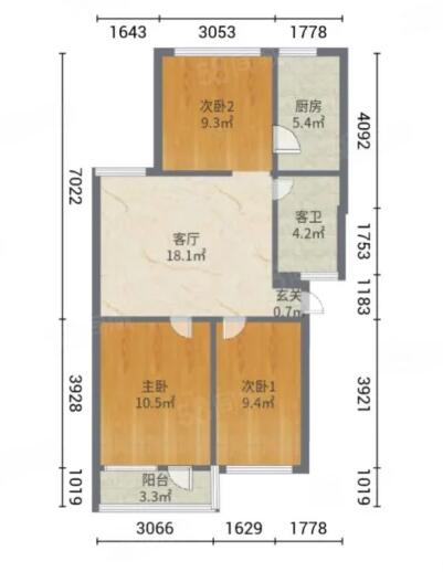 幸福北区  3室1厅1卫  95m²  93.8万元