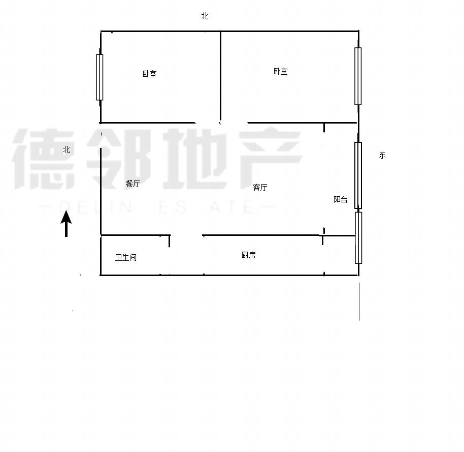 嘉鸿一品  2室2厅1卫  78m²  1300元/月