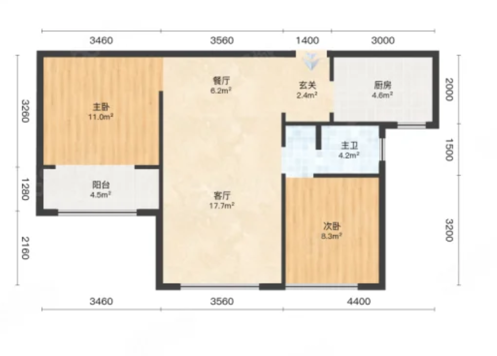 普通装修2室2厅1卫93m²52万元