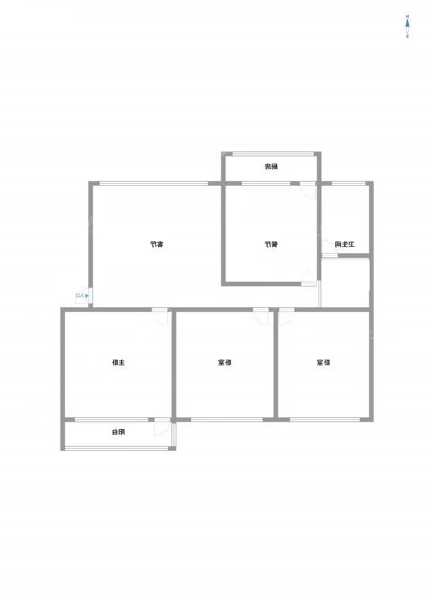 普通装修3室2厅1卫88m²950元/月