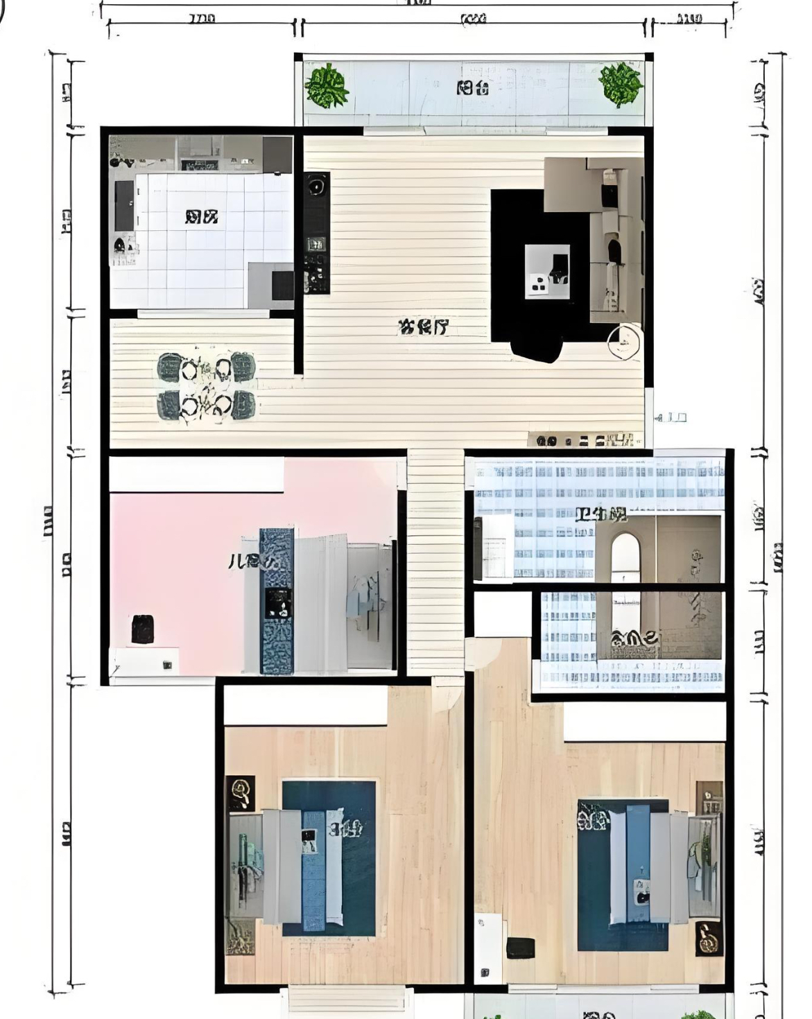黄金房源 精品户型 教育保障 户型毛坯3室2厅2卫143m²100万元 独立车库储藏室